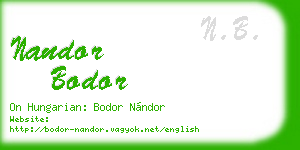 nandor bodor business card